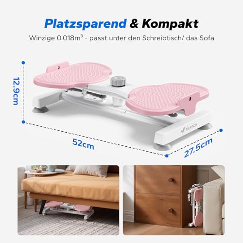 MERACH Hüfttwister, Twist Waist Disc Borad für Frauen, Bauchmuskeltrainer mit 2 Widerstandsbändern für Schlanke Taille & Core-Training, Max 136KG, Geräuschloses Heim-Fitnessgerät - Rosa (Pro)
