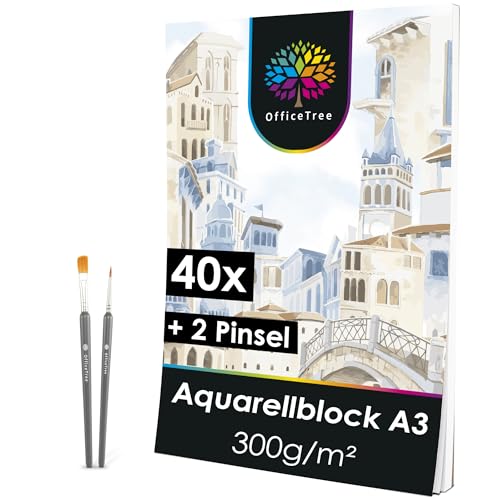 OfficeTree Aquarellblock A3 40 Blatt 300g