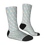 LSIWMSK Funny Socks for Men Women, Unisex, Crazy in Blue, Short Socks, Gifts