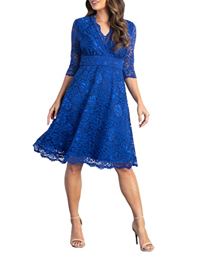 Image of Kiyonna Women's Plus Size Special Occasion Mademoiselle Lace Cocktail Dress