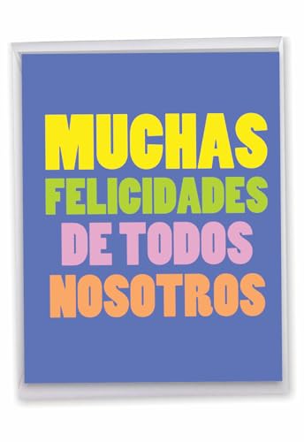 NobleWorks, Big Muchas Felicidades - Big Congratulations Card from Group (8.5 x 11 Inch) - Spanish Celebration and Congrats Notecard J3244CGG-US-SL