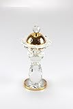 Fuß: Höhe ca.10 cm Designer Kerzenleuchter aus Kristallglas Kristall Kerzenleuchter Höhe gesamt ca. 14 cm mit Deckel ca.19 cm