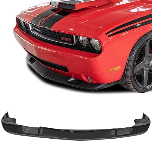 GT-Speed Compatible with/Replacement for Front Bumper Lip, SRT Style PU Front Lip Spoiler Black, Fits 2008 2009 2010 Dodge Challenger RT SE SXT SRT8