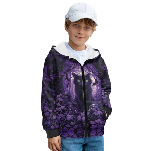 Boys Halloween Sweatshirts Fashion Zip Up Hoodie Size 7-12 Kids Fleece Lined Hoodie with Kangaroo Pocket