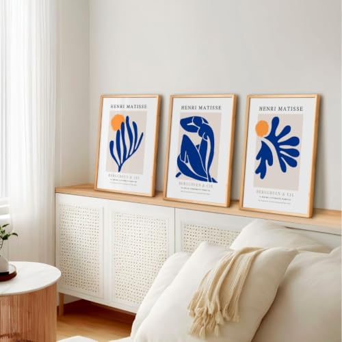 Tableaux muraux abstraits bleus pour habiller un grand mur de salon - 4