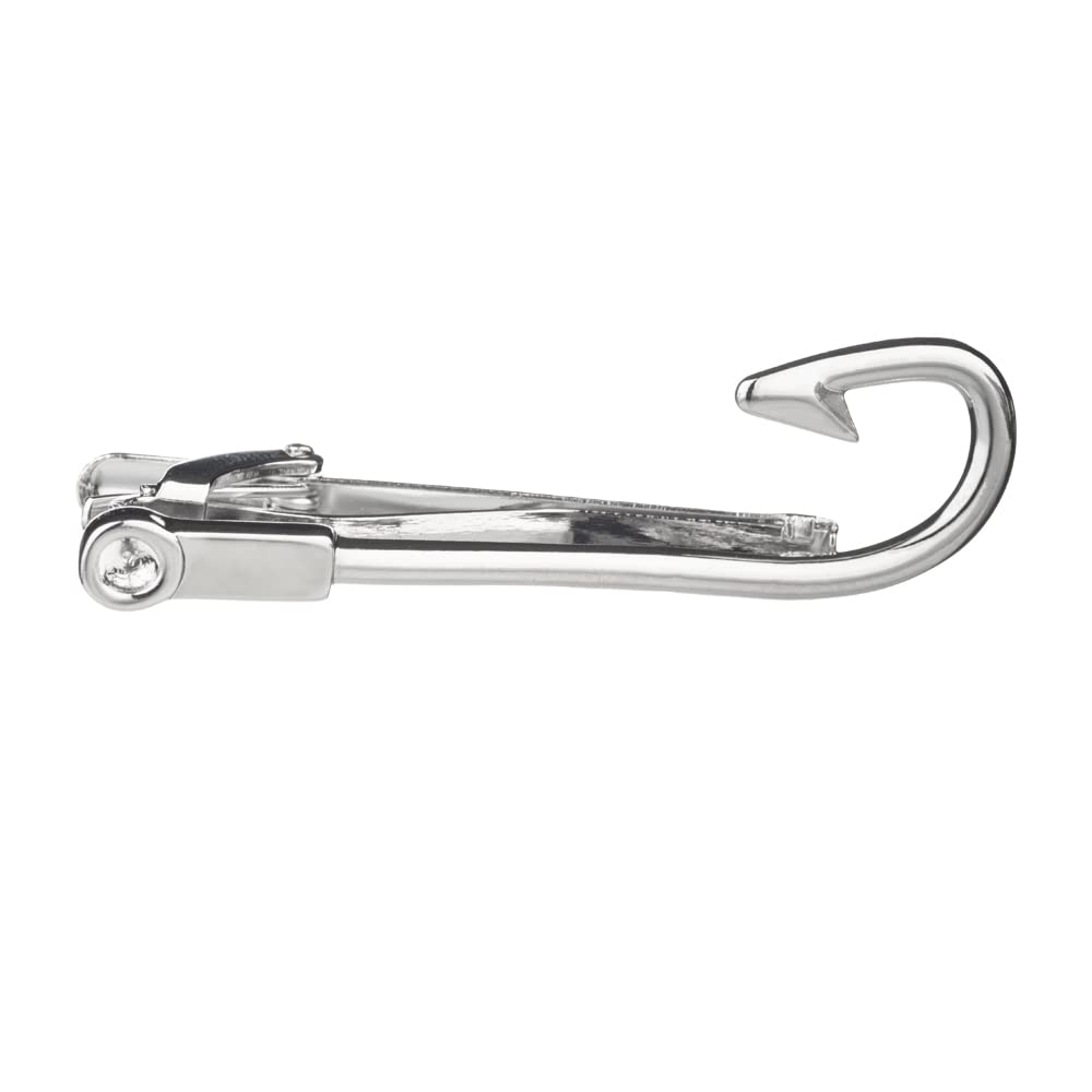 Fish Hook Silver Tie Bar � Nautical Tie Clip for Men, Wedding & Formal-image-5