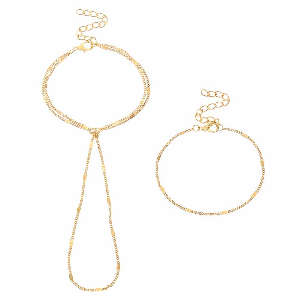 Gold Bracelets for Women Ring Bracelet Hand Chain Adjustable Dainty Bracelets for Daily wear and special occasions Stack Gold Jewelry Gift for Women