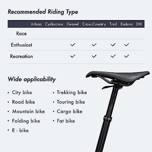 Tige de selle vtt réglable 175mm pour éliminer le mal de dos en descente technique - 8