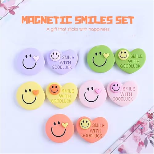 Image of Nostrae by Ekhasa Multicolor Smiley Cute Fridge Magnets Set of 10 | Fridge Magnet Refrigerator Stylish | Kitchen Fridge Decoration Items | Mini Gifts