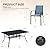 VICLLAX Patio 7 Pieces Outdoor Dining Set, 59" Metal Dining Table with Umbrella Hole and 6 Stackable Textilene Chairs for Patio, Lawn, Garden, Porch, Black/Dark Blue