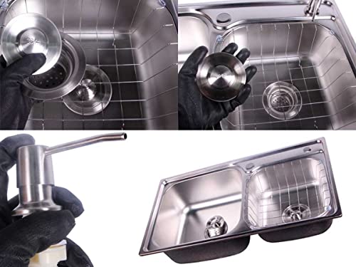 Cuba Cozinha Gourmet 76x42cm Inox Pia Dupla E Acessórios