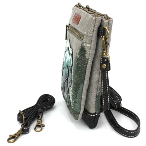 Image of CHALA Double Pocket Xbody Women RFID Protected Canvas Crossody Purse with Adjustable Strap | Double Pocket