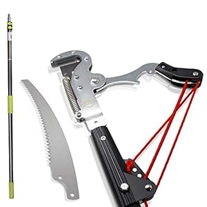 Iceberk Baumschnittgiraffe + Baumsäge (1,45-3,70 m) - Kettensäge Astsäge Teleskopschere zum Schneiden von Bäumen und dichten Sträuchern ohne Leiter