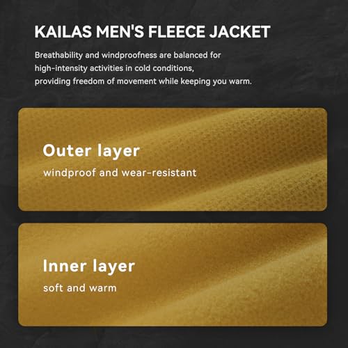 Image of KAILAS Men's Fleece Hooded Full Zip Jacket Lightweight Winter Jacket Polar Warm Coat Pockets Outdoor Jacket