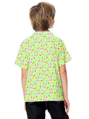 Image of AOBUTE Kids 4th of July Polo American Flag Short Sleeve Button Down Shirts Tops 3-14 Years