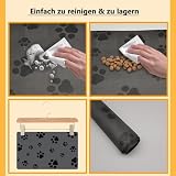 Caiyloxn Napfunterlage Hund 60 X 40 cm Haustierfuttermatte für Hunde und Katze Große Futtermatte Hundenapf Unterlage rutschfeste wasserdichte Futternapf Unterlage für Haustiere(Grau)