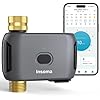 WiFi Water Timer Brass Inlet & Outlet, Smart Sprinkler Timer for Garden Hose, APP Remote Control WiFi Hose Timers, Voice Control with Alexa, Rain Delay and Manual Mode for Yard Lawn Watering