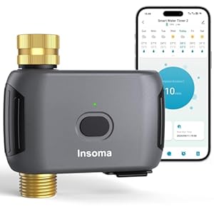 WiFi Water Timer Brass Inlet & Outlet, Smart Sprinkler Timer for Garden Hose, APP Remote Control WiFi Hose Timers, Voice Control with Alexa, Rain Delay and Manual Mode for Yard Lawn Watering