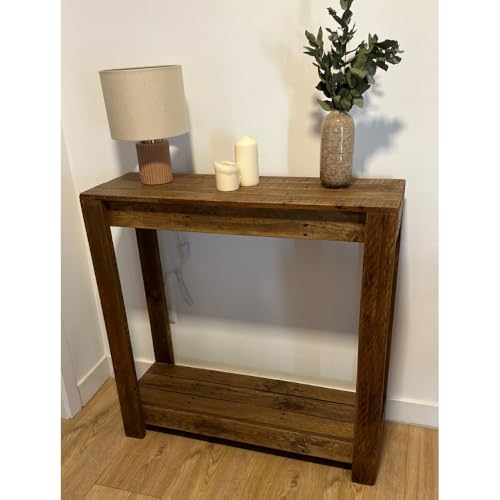 Consola de Madera Reciclada | Recibidor de Madera | Moviliario Hogar | Betún de Judea | Fabricado Artesanalmente | (70x30x80 cm)