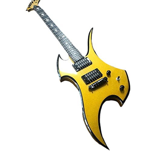 AURH skjos Guitare Électrique Hardware Black Guitare Électrique Métal Peinture Jaune Bord Noir Guitare Classique (Color… - Les Beatles, Paul McCartney, John Lennon, RIngo Starr, George Harrison AURH skjos Guitare Électrique Hardware Black Guitare Électrique Métal Peinture Jaune Bord Noir Guitare Classique (Color…