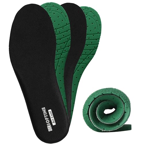 CCSOFTIME 2 Pairs Insoles for Men and Women Replacement Shoe Inserts for Comfort Shock Absorption Breathable Shoe Liners for Running Walking, Hiking, Working, Trim to Fit Black W8-11/M6-9