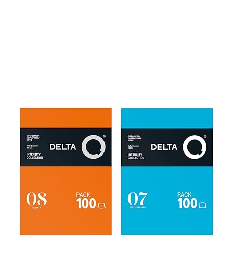 Pack Ahorro Cápsulas Café Delta Q DeQafeinatus 100 + AQtivus 100 – Espresso Descafeinado e Intenso, Sabor Equilibrado y Fuerte
