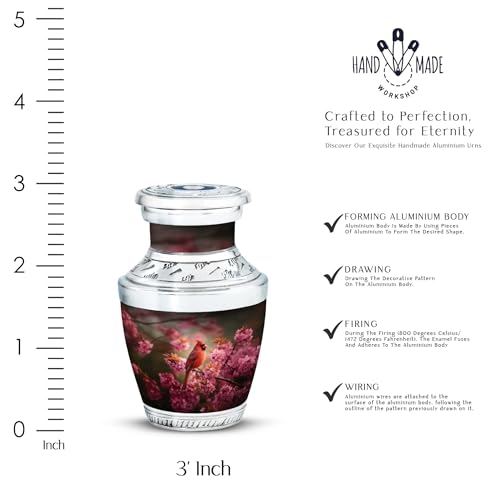 Image of Cardinal Urn Decorative Urns for Human Ashes Adult Man 3 Inch 2 Qty | Keepsake Urn for Burial Small Funeral Urns