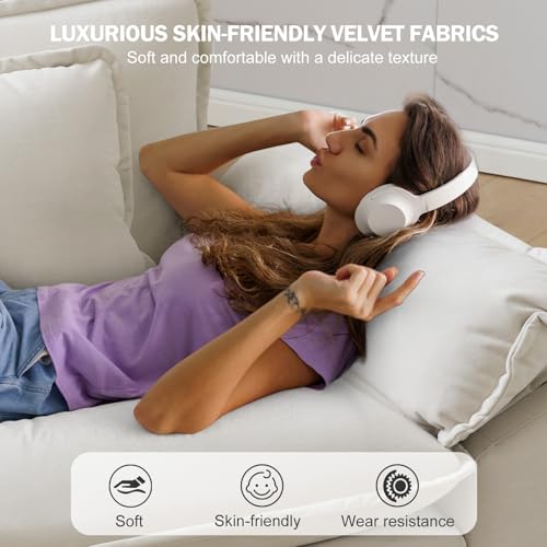 Sillón Plegable Terciopelo Beige miniatura 5