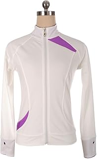 DHONDT White Figure Skating Jacket Child Adult Long Sleeves High Stretchy Figure Skating Tights for Training Competition