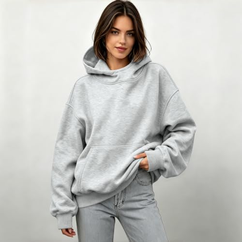 Oversized Mock Neck Sweatshirt Women Fleece Lined Fall Hoodies for Women - image 7