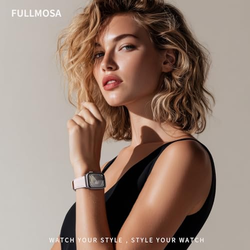 Image of Fullmosa Compatible Apple Watch Band 49 /46 /45 /44 /42 /41 /40Premium Genuine Leather Replacement Strap, Compatible with Apple Watch Series Ultra3 /2 /1 SE3 /2 /1 11 /10 /9 /8 /7 /6 /5 /4 for Men and Women