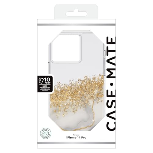 Case-Mate iPhone 14 Pro Case - Karat Marble [10FT Drop Protection] [Wireless Charging Compatible] Luxury Cover with Cute Bling Sparkle for iPhone 14 Pro 6.1", Anti-Scratch, Shock Absorbent, Slim Fit - image 6