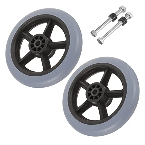 IWOWHERO Wheelchair Accessories 2pcs 5 Inches Front Wheel Universal Fit Caster Wheels Sturdy and Wear-Resistant Silent Rolling for Wheelchair Walker