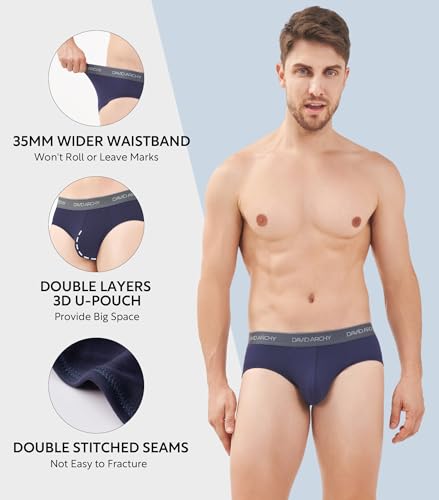 image for DAVID ARCHY Men's Briefs Rayon Made from Bamboo Underwear Comfort Fit 