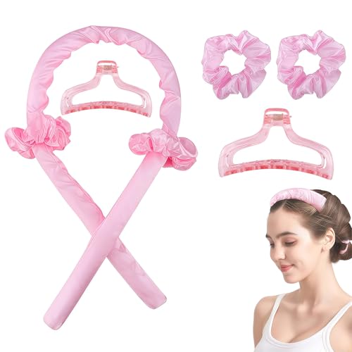 Bigodino Lungo per Boccoli,Heatless Hair Curler per Boccoli Senza Calore Con Fermaglio Ed Elastici,Heatless Hair Curler Morbido E Antiscivolo per Capelli Lunghi E Medi, Lisci O Mossi