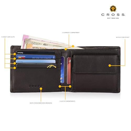Cross Oak Brown Men's Wallet Stylish Genuine Leather Wallets for Men Latest Gents Purse with Money Coin and Card Holder Compartment (AC298072_1-3) 6 41a+BwZvzTL