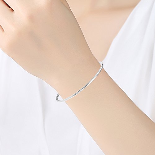925 Sterling Silver Bangle Bracelet Bangles for Women/Girls | Bangle Bracelets for Women | 925 Sterling Silver Bracelets for Women | Dainty Bracelets3