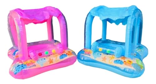 Boia Bote Infantil Bebê Com Cobertura Baby Fralda Piscina Praia Crianças Natação Inflável Premium AZ