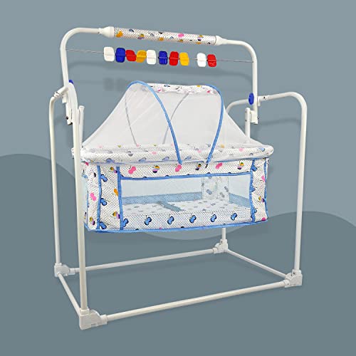 Image of NHR Baby Cradle with Mosquito Protection Net for Comfortable Sleep- Cradle, Baby Jhula, Baby Palna, Hammock, Baby Crib, Baby Cot, Baby Swing for 0 to 2 Years, Sleeping Palna for Babies (Pink)