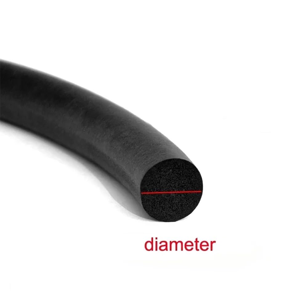 Striscia sigillante in schiuma di silicone da 5 metri - Striscia in spugna nera morbida e resistente, diametro rotondo 2-20 mm 1 pcs(Diameter 7mm)