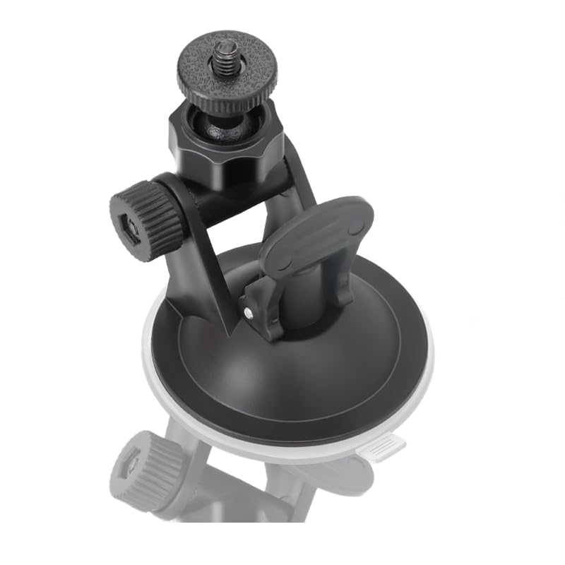 Quikprof Suction Cup Mount Compatible with All Standard Action Cameras, Suction Mount Large Base