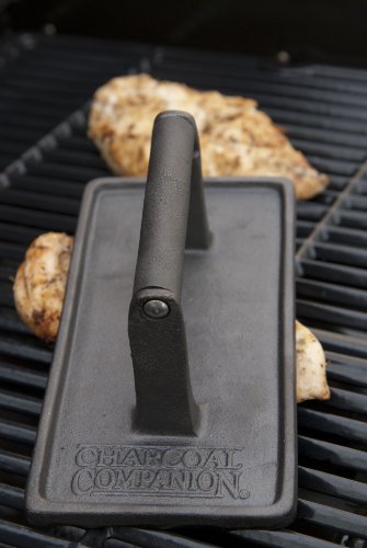 Charcoal Companion Cast Iron 8-3/4-Inch by 4-1/2-Inch Rectangular Grill Press