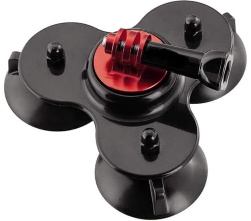 Image of SJCAM SC-3S Triple Suction Cup Mount | Rubber Portable Universal Suction Cup Mount & Holder | Riding,Car Mount Compatible for Go Pro Hero 5 /6 /7 /8 /9 /10,11 /12 Insta 360, DJI,AKASO | Black