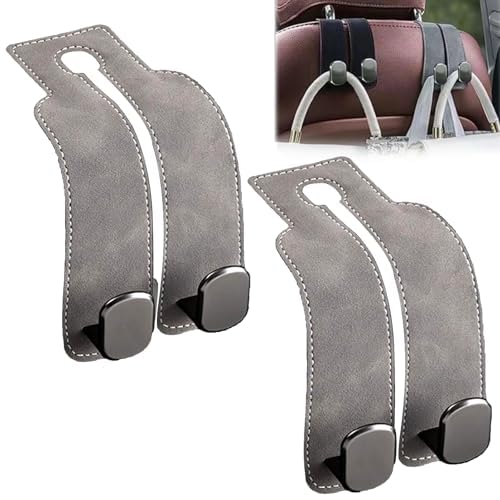 Vehicle Rear Passenger seat Back Leather headrest Organizer Hanger Hooks for 2019-2025 Chevrolet Silverado/GMC Sierra, auto Interior Cabin Storage Kits,C
