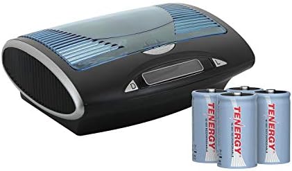 Tenergy Rechargeable D Batteries and T9688 LCD Smart Charger for NIMH/NICD AA/AAA/C/D/9V Batteries, 4 Pack D Size Battery Cells and LCD Charger