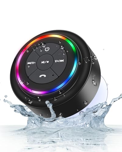Razobws Bluetooth Shower Speaker, Portable Bluetooth Speakers, IP67 Waterproof Speaker with Suction Cup, Floating, Crystal Sound, Ideal for Outdoor Beach Pool, Great Gifts