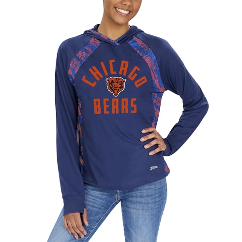 Zubaz Officially Licensed Women's NFL Elevated Lw Hood with Team Color Viper Print, Chicago Bears, Size X-Large