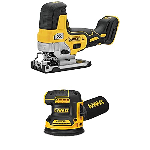 DEWALT 20V MAX* Jig Saw, Barrel Grip, Tool Only (DCS335B) & 20V MAX Orbital Sander, Tool Only (DCW210B)