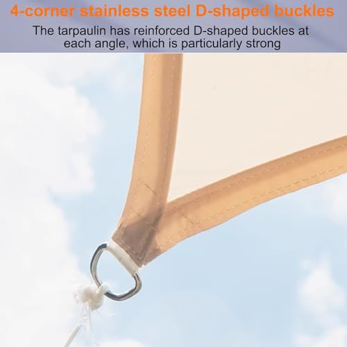 Voile d'ombrage résistant aux UV auvent de protection solaire 2,5 x 2,5 m - 7