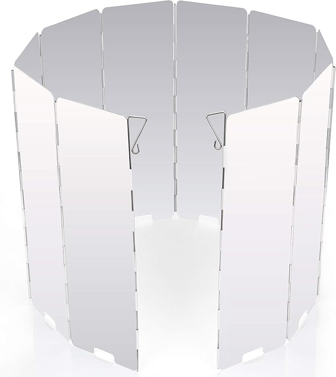 アウトドア キャンプ用 折り畳み式 ウインドスクリーン, アルミニウム製, 84x25x2cm, 防風 風除け, 軽量 270g